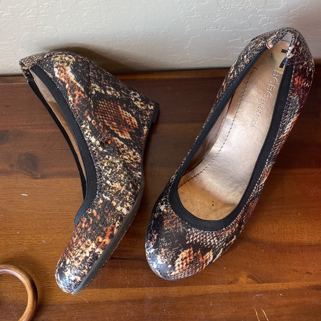 Bcbg Python Print Slip On Thin Wedge